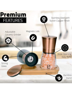 Juego de Molinillos de Sal y Pimienta PJC-Kitchen Cobre 170g 2