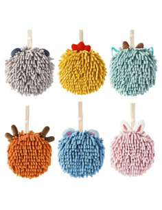 Toallas de Mano Chenille Genérico Paquete de 6 Animales