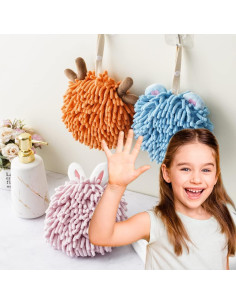 Toallas de Mano Chenille Genérico Paquete de 6 Animales 2