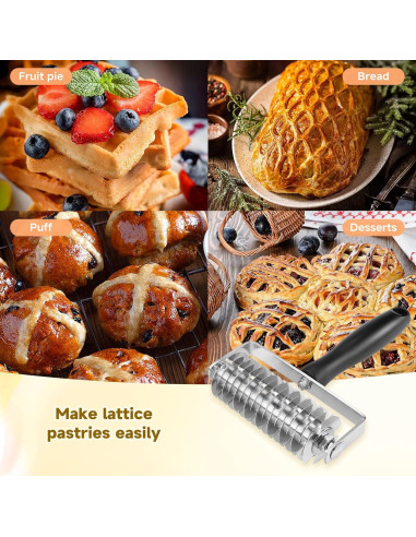 Cortador de Rodillo de Lattice WarmHut - Acero Inoxidable 20.8x14.4 cm