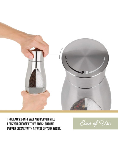 Molino Manual 2-en-1 Trudeau Acero Inoxidable 19 cm