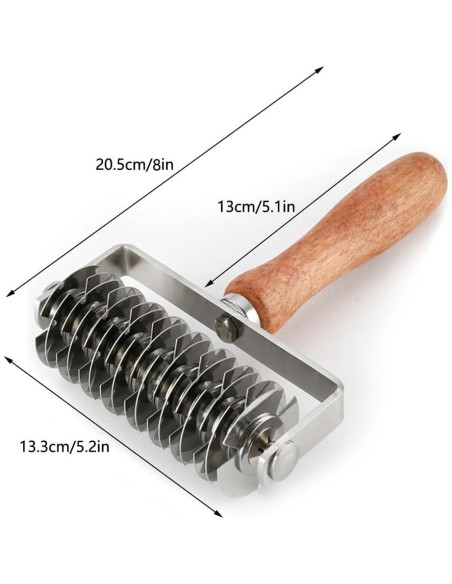 Cortador de masa de rejilla EVNSIX de acero inoxidable 21cm Cortador de masa de rejilla EVNSIX de acero inoxidable 21cm