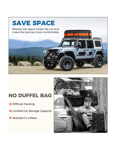 Portaequipajes de Techo UBOG 15 Pies Cúbicos Impermeable