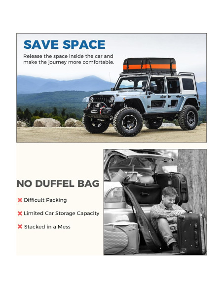 Portaequipajes de Techo UBOG 15 Pies Cúbicos Impermeable