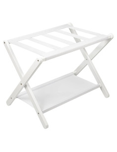 Soporte de Equipaje VASMIA de Bambú Blanco Plegable 59,87 kg