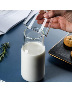 Juego de jarra y vaso de vidrio ZILJJ 500ml transparente 2