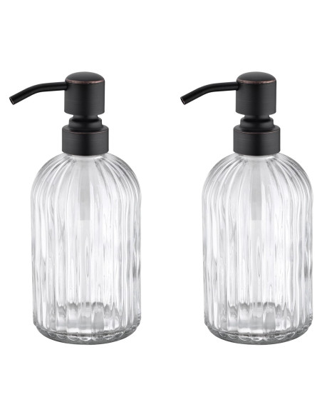 Dispensador de Jabón Líquido Leetcp 2 Paquetes Vidrio 480ml