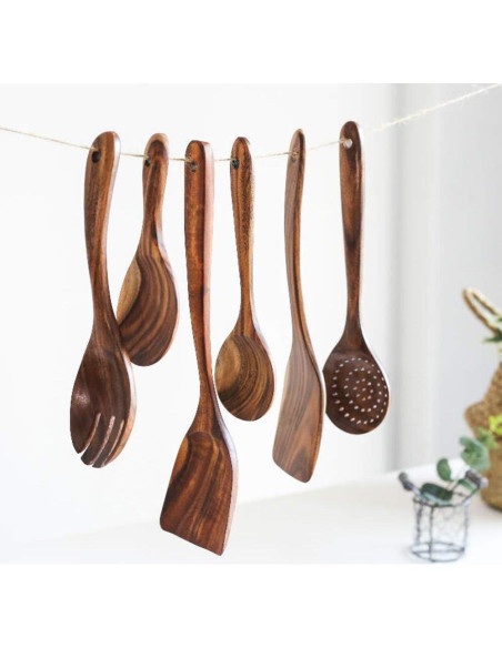 Cuchara de Inmersión de Madera de Teak DDJSJ 28 cm