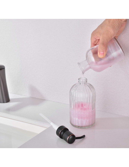 Dispensador de Jabón Líquido Leetcp 2 Paquetes Vidrio 480ml