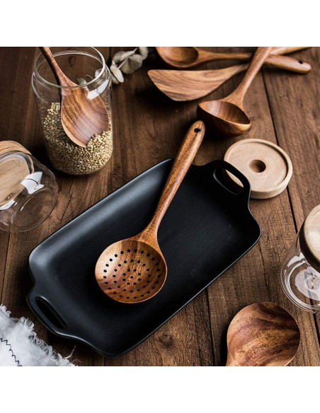 Cuchara de Inmersión de Madera de Teak DDJSJ 28 cm