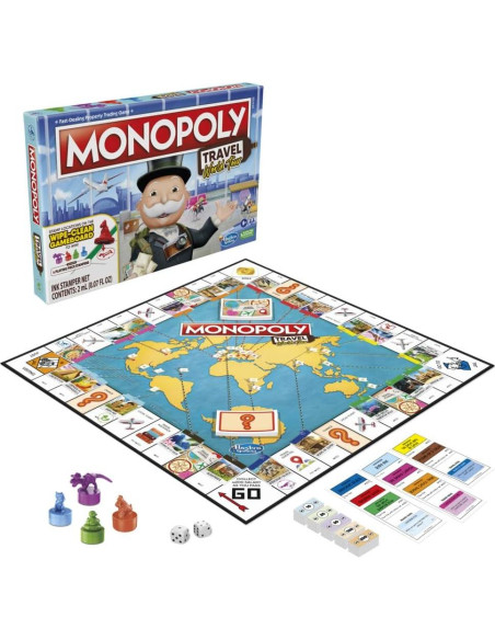 Monopoly Viaje Tour Mundial Hasbro - Juego de Mesa Familiar 8+ Monopoly Viaje Tour Mundial Hasbro - Juego de Mesa Familiar 8+