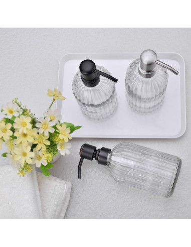 Dispensador de Jabón Líquido Leetcp 2 Paquetes Vidrio 480ml