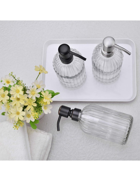 Dispensador de Jabón Líquido Leetcp 2 Paquetes Vidrio 480ml