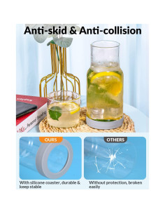 Juego de jarra y vaso Beyotool 532 ml con posavasos 2