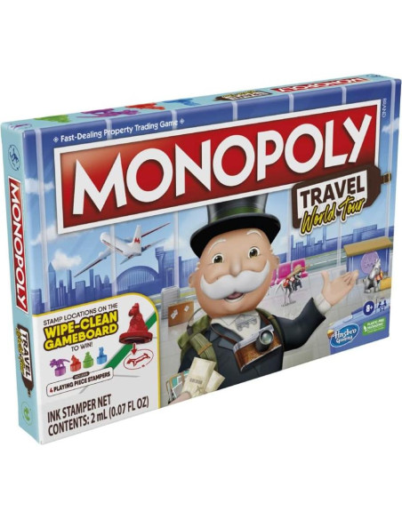 Monopoly Viaje Tour Mundial Hasbro - Juego de Mesa Familiar 8+ Monopoly Viaje Tour Mundial Hasbro - Juego de Mesa Familiar 8+