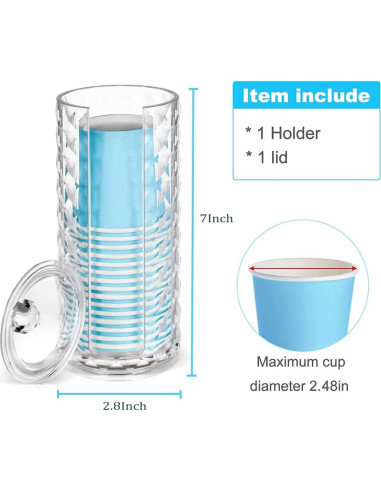 Dispensador de Tazas de Baño KIMCHOMERSE 3oz Acrílico