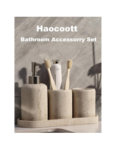 Juego de Accesorios de Baño 5 Piezas Haocoott Resina 2