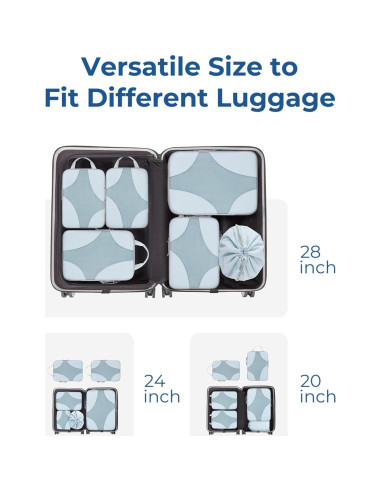 Cubos de Compresión BAGSMART 6-Pack para Viajes 1L+2M+2S