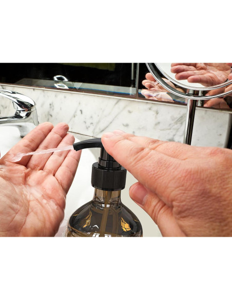 6 Botellas de Plástico Dispensador 300ml WANBAO Ámbar Verde