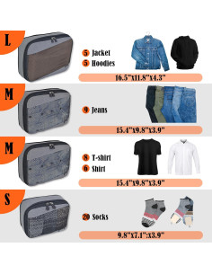 Juego de 4 Cubos de Compresión WELKINLAND - Livianos y Transparentes 2