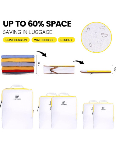 Set de Cubos de Compresión PFEYRPK 7 Piezas para Viaje