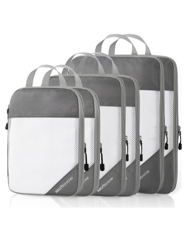 Set de 6 Cubos de Compresión NICOSHOW para Viaje Gris