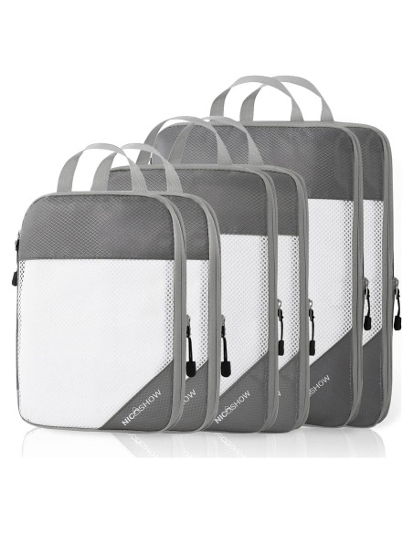 Set de 6 Cubos de Compresión NICOSHOW para Viaje Gris