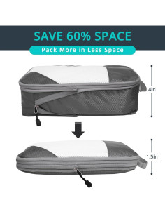 Set de 6 Cubos de Compresión NICOSHOW para Viaje Gris 2