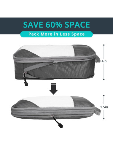 Set de 6 Cubos de Compresión NICOSHOW para Viaje Gris