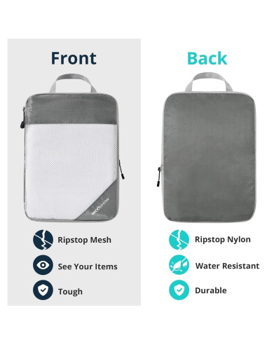 Set de 6 Cubos de Compresión NICOSHOW para Viaje Gris