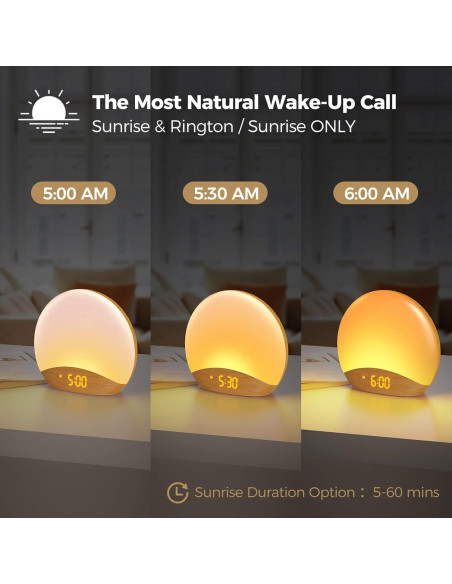 Reloj Despertador HOUSBAY con Luz de Amanecer y Sonidos Reloj Despertador HOUSBAY con Luz de Amanecer y Sonidos