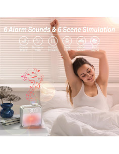 Reloj Despertador AIRIVO HJ-02 con Luz Nocturna y Ruido Blanco 2