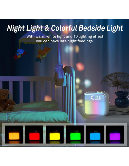 Reloj Despertador AIRIVO HJ-02 con Luz Nocturna y Ruido Blanco