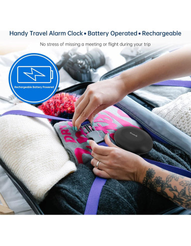 Reloj Despertador Vibrante DreamSky DS2202 Negro Portátil