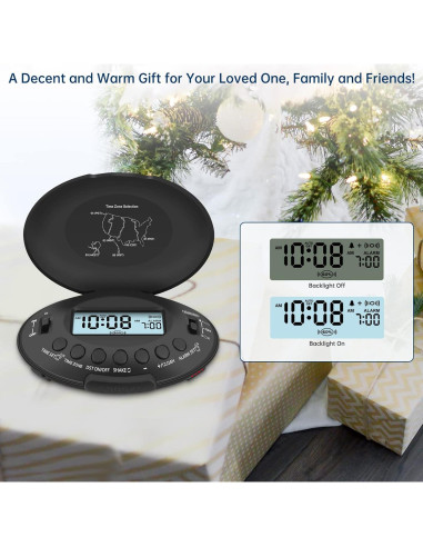 Reloj Despertador Vibrante DreamSky DS2202 Negro Portátil