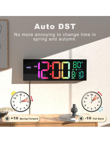 Reloj de Pared Digital JALL 40,6 cm con Control Remoto