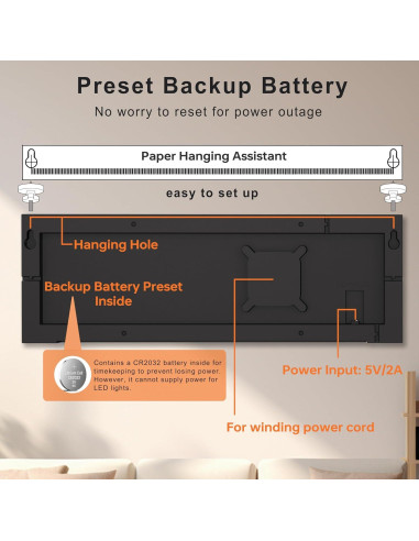 Reloj de Pared Digital JALL 40,6 cm con Control Remoto