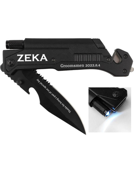 Cuchillo de Bolsillo Personalizado Fanfoobi con Luz LED y 6 Funciones Cuchillo de Bolsillo Personalizado Fanfoobi con Luz LED y 6 Funciones