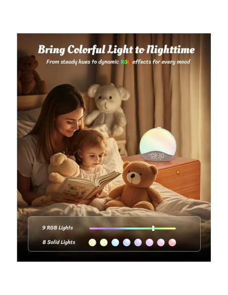 Despertador Ecozy con Luz del Amanecer y Sonidos Relajantes