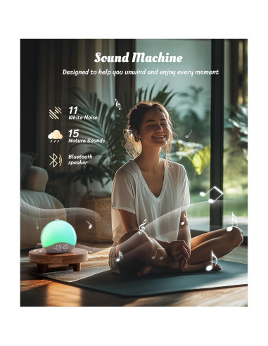 Despertador Ecozy con Luz del Amanecer y Sonidos Relajantes