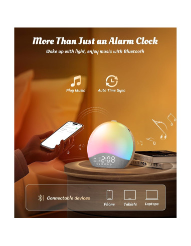 Despertador Ecozy con Luz del Amanecer y Sonidos Relajantes