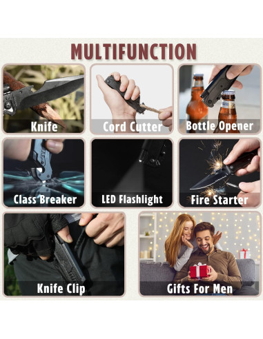 Cuchillo de Bolsillo Personalizado Fanfoobi con Luz LED y 6 Funciones