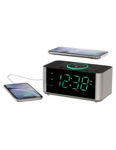 Reloj Despertador Emerson ER100202 con Carga Inalámbrica y Bluetooth
