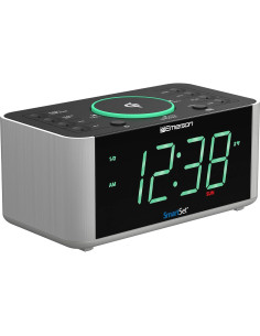 Reloj Despertador Emerson ER100202 con Carga Inalámbrica y Bluetooth 2