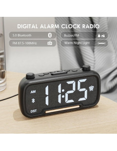 Reloj Despertador Digital ROCAM con Bluetooth y Radio FM 2