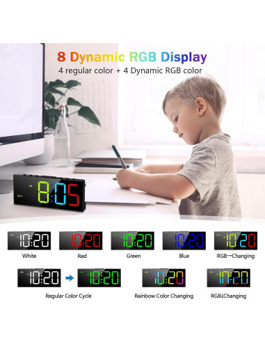 Reloj Despertador Ruidoso CandyHome con Vibrador USB Negro