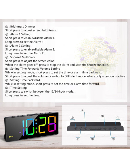 Reloj Despertador Ruidoso CandyHome con Vibrador USB Negro