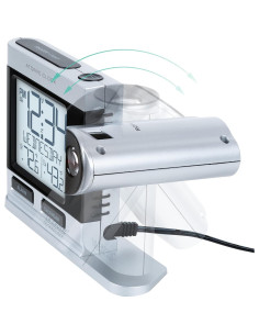 Reloj Despertador Proyector Atómico La Crosse Plateado 2