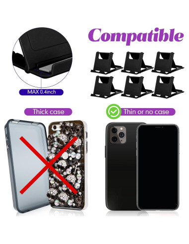 Soporte Plegable para Teléfono Móvil Macarrie 24 Pcs Negro