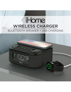 Reloj Despertador iHome iBTW23B con Carga Inalámbrica 2